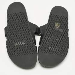 Pre Owned Hermès Black Leather Chypre Sandals Size 43