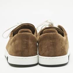 Pre Owned Hermes Brown Suede Kid Sneakers Size 40