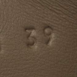 Pre Owned Hermès Dark Green Leather Chypre Slide Sandals Size 39