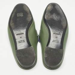 Pre Owned حذاء هيرمس ريفولي جلد أخضر مقاس 40