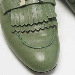 Pre Owned حذاء هيرمس ريفولي جلد أخضر مقاس 40
