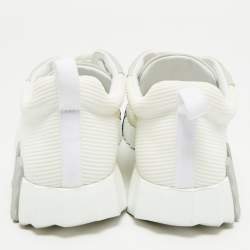 Pre Owned Hermes Grey Fabric and Suede Bouncing Lace Up Sneakers Size 42