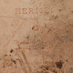 Pre Owned Hermés Ecorce Epsom Leather Izmir Flat Slides Size 43