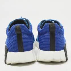 Pre Owned Hermes Blue Mesh and Suede Bouncing Sneakers Size 42