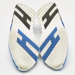 Pre Owned Hermes Blue Mesh and Suede Bouncing Sneakers Size 42