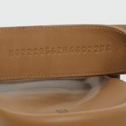 Pre Owned صندل هيرميس شيبر جلد وزخرفة شامواه بيج مقاس 46