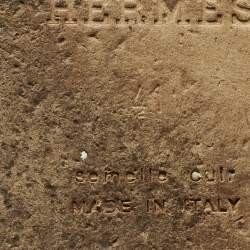 مملوكة مسبقًا Hermes Navy Blue Leather Izmir Flat Slides Size 41