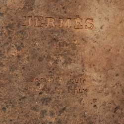 Pre Owned Hermes Burgundy Leather Izmir Flat Sandals Size 41