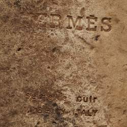 Pre Owned Hermes Green Leather Izmir Flat Slides  Size 41