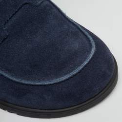 Pre Owned Hermès Navy Blue Suede Go Mules Size 43
