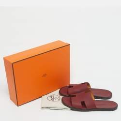 Pre Owned صندل هيرمس إزمير جلد بني مقاس 42