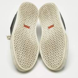 Pre Owned Hermes Black Leather Day Lace Up Sneakers Size 43