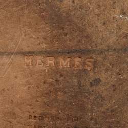 Pre Owned Hermès Black/Blue Leather Izmir Flat Sandals Size 45