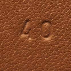 Pre Owned Hermès Brown Leather Chypre Flat Slides Size 40