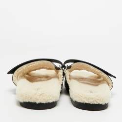 Pre Owned Hermes Black Leather Chypre Sandals Size 40.5