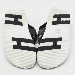 Pre Owned Hermes Black Leather Electric Sandals Size 42