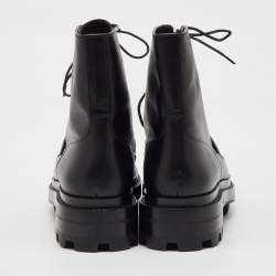 Pre Owned Hermes Black Leather Funk Ankle Boots Size 41