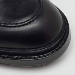 Pre Owned Hermes Black Leather Funk Ankle Boots Size 41