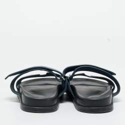Pre Owned Hermes Dark Blue Suede Chypre Sandals Size 41.5