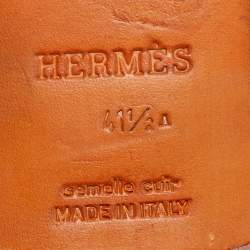 Pre Owned Hermes Black Crocodile Leather and Leather Loafers Size 41.5