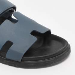 Pre Owned Hermès Blue Leather Chypre Sandals Size 43