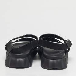 Pre Owned Hermès Black Leather and Suede Electric Sandals Size 42