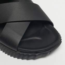 Pre Owned Hermès Black Leather and Suede Electric Sandals Size 42