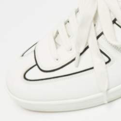 Pre Owned Hermes White Leather Boomerang Lace Up Sneakers Size 43