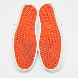 Pre Owned Hermes White Leather Boomerang Lace Up Sneakers Size 43