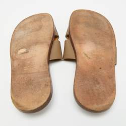 Pre Owned صندل فلات هيرمس إزمير جلد بني مقاس 43.5