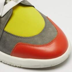 Pre Owned حذاء رياضي هيرمس ستاديوم سويدي وجلد نيوبرين متعدد الألوان بعنق منخفض مقاس 43