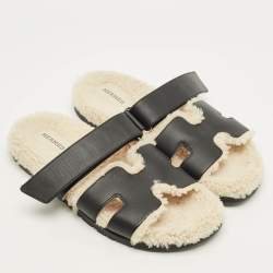 مملوكة مسبقًا صندل هيرمس تشيبريه فرو سويدي بني مقاس 41