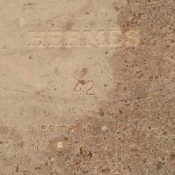 مملوكة مسبقًا شبشب هيرمس إزمير جلد أخضر مقاس 41