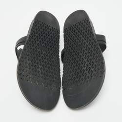 Pre Owned Hermes Empire Size 40.5 Black Leather Thong Flat Slide