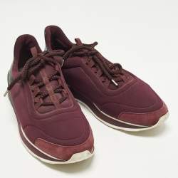 مملوكة مسبقًا Hermes Miles Size 45 Tricolor Leather and Neoprene Lace Up Sneakers