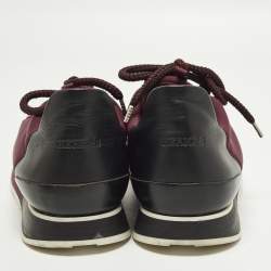 مملوكة مسبقًا Hermes Miles Size 45 Tricolor Leather and Neoprene Lace Up Sneakers