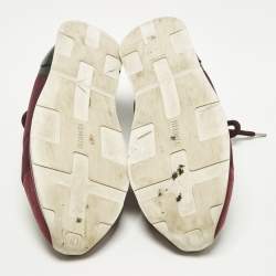 مملوكة مسبقًا Hermes Miles Size 45 Tricolor Leather and Neoprene Lace Up Sneakers