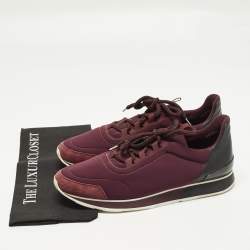 مملوكة مسبقًا Hermes Miles Size 45 Tricolor Leather and Neoprene Lace Up Sneakers
