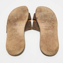 Pre Owned شريحة فلات هيرمس إزمير سويدي بني غامق مقاس 45