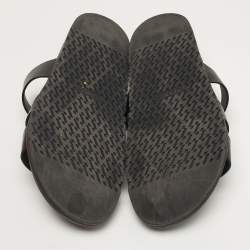 Pre Owned Hermès Ankara Size 44.5 Black Leather Flat Sandals
