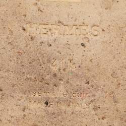 Pre Owned Hermes Izmir Size 42.5 Navy Blue Leather Slide Sandals