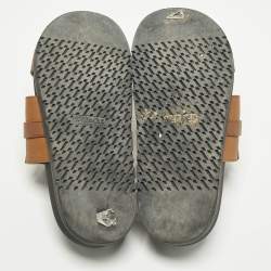 مملوكة مسبقًا صندل سلايد هيرمس جاكسون جلد بني مقاس 41