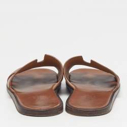 Pre Owned صندل سلايد هيرمس ايزمير جلد أزرق مقاس 43