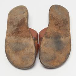 Pre Owned صندل سلايد هيرمس ايزمير جلد أزرق مقاس 43