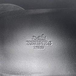 Pre Owned Hermes Sneakers Black/White Leather Size 40.5