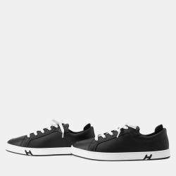 Pre Owned Hermes Sneakers Black/White Leather Size 40.5