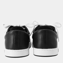 Pre Owned Hermes Sneakers Black/White Leather Size 40.5