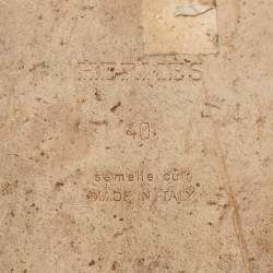 Pre Owned Hermes Izmir Size 40 Brown Leather Flat Slide