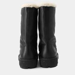 Pre Owned Hermes Journey Boots Black242070Z Calf Leather Size 41