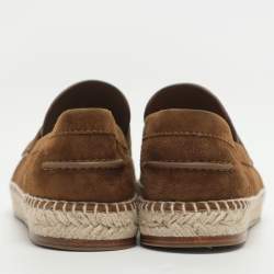 Pre Owned Hermes Trip Size 40 Khaki Suede Espadrille Flats 